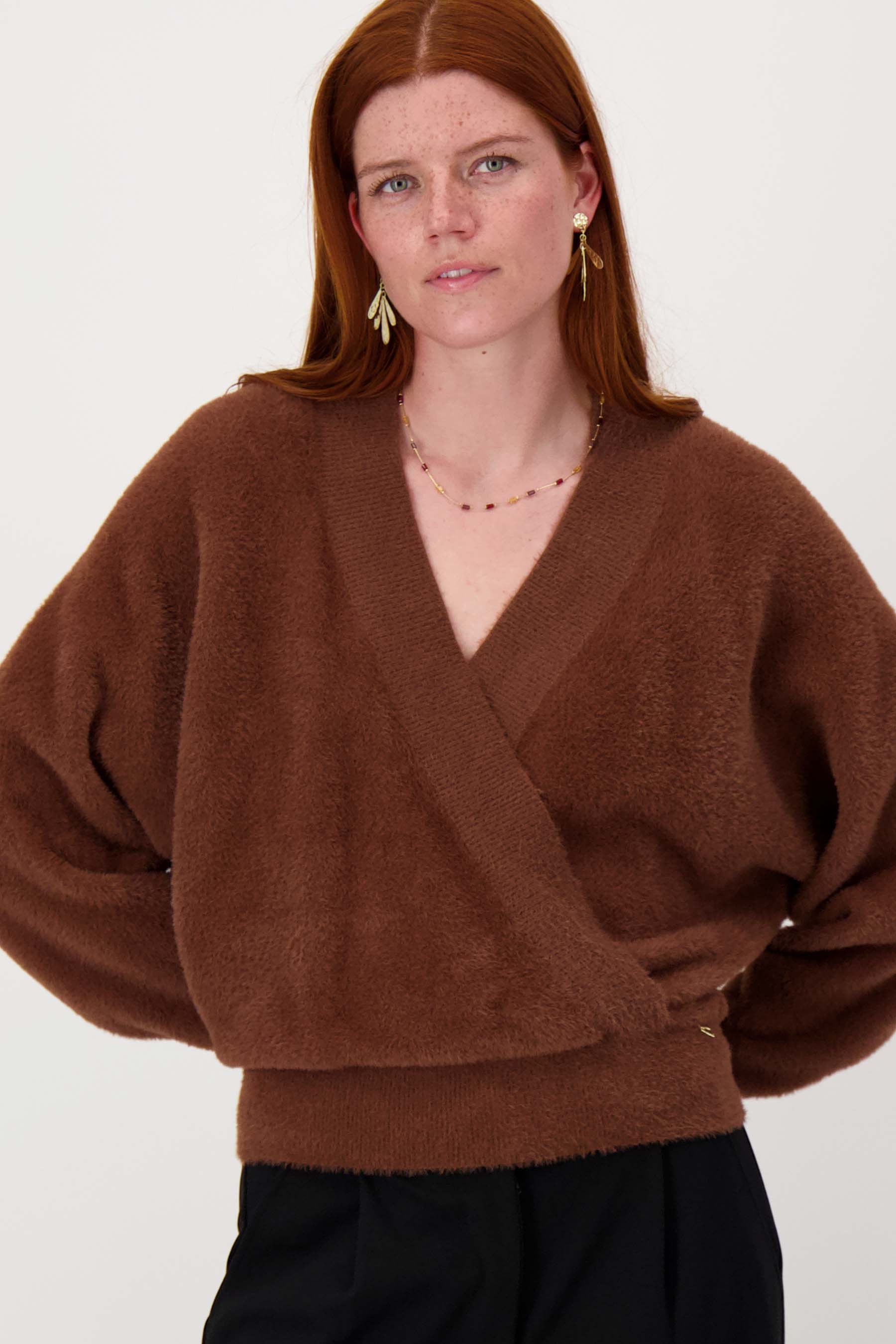 wikkel trui in fluffy garen