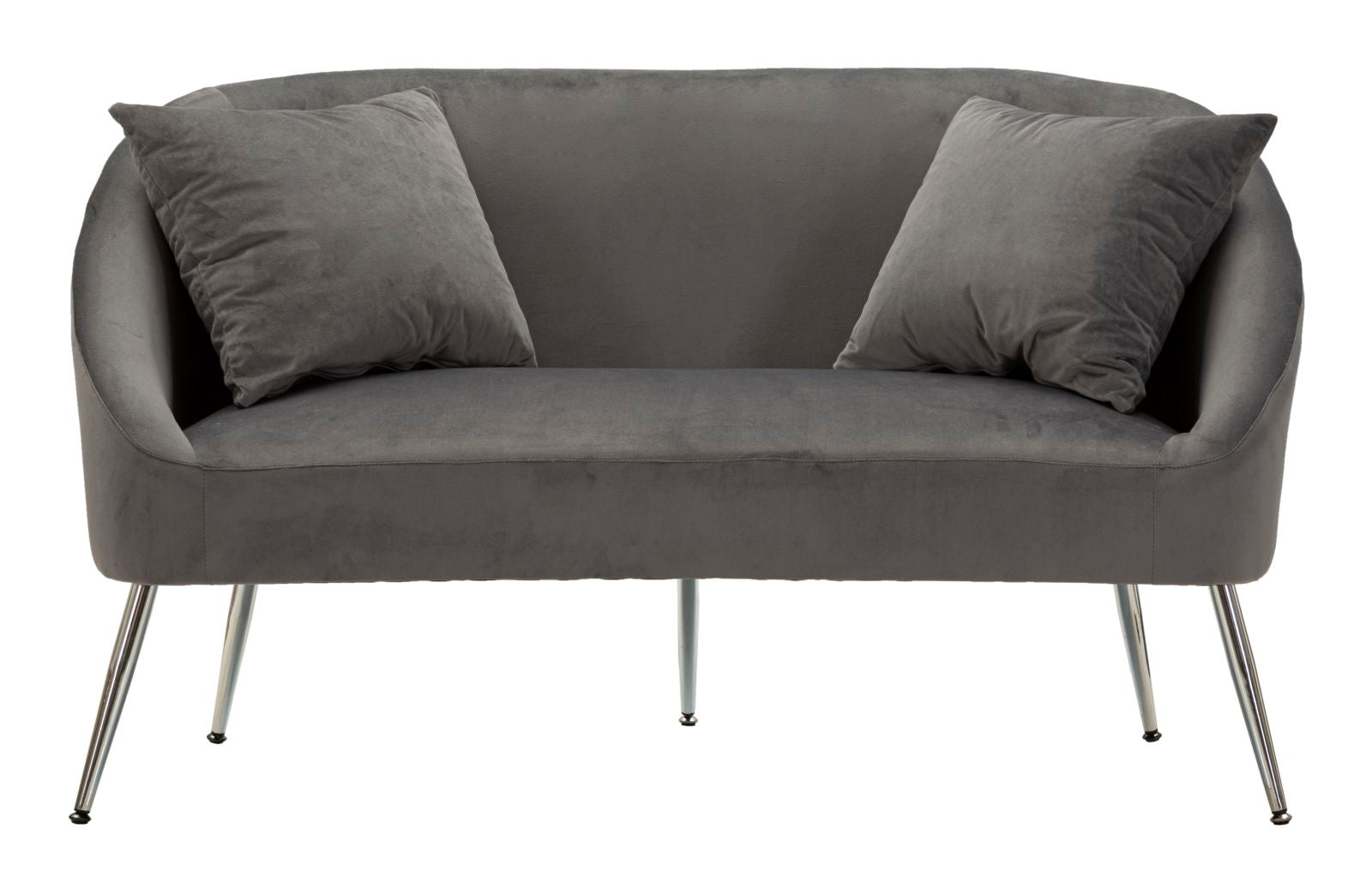 Mauro Ferretti Silvery Sofa 2 plaatsen in metaal en fluweel