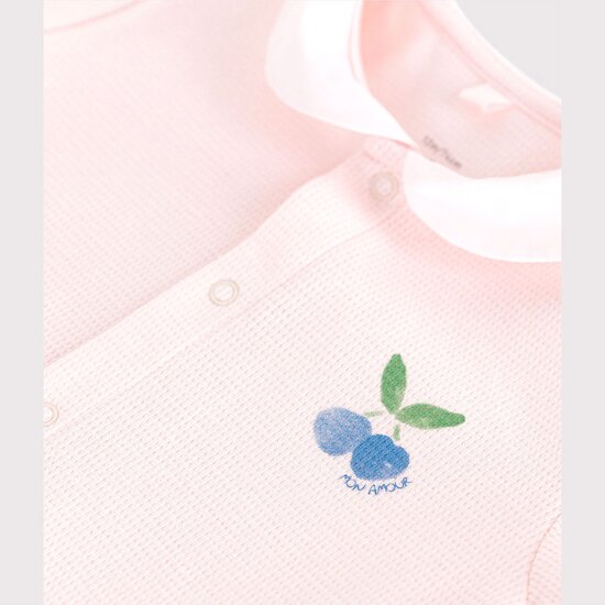 Combicourte bébé en coton et son col claudine   de               Petit Bateau
