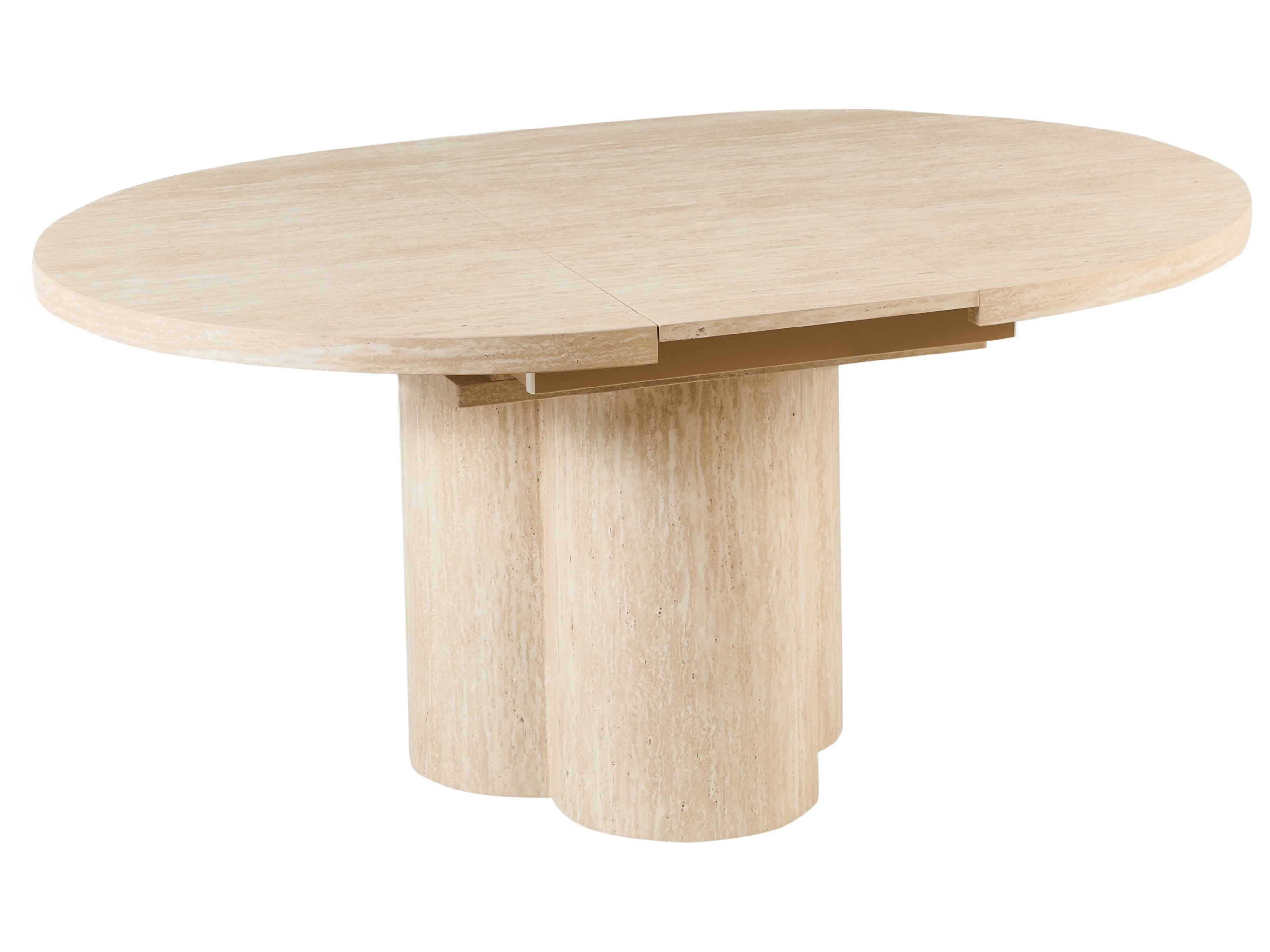 Eettafel uitschuifbaar MORAINE Travertijn-effect 120 cm 120/160 cm