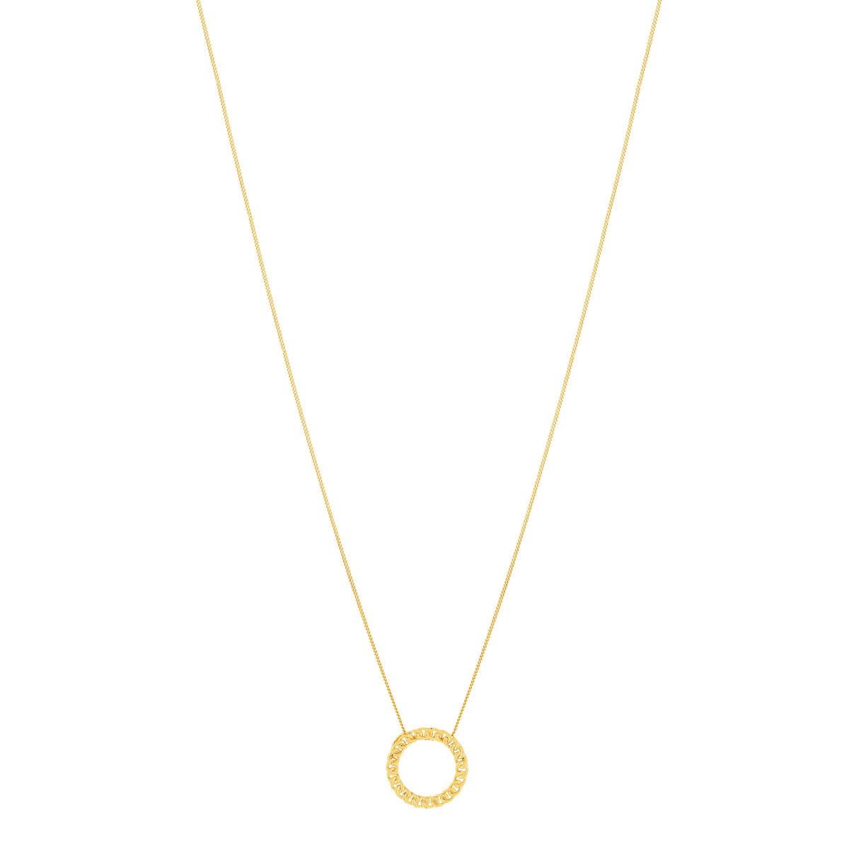Collier or jaune 375, motif maille gourmette. Longueur 45 cm.