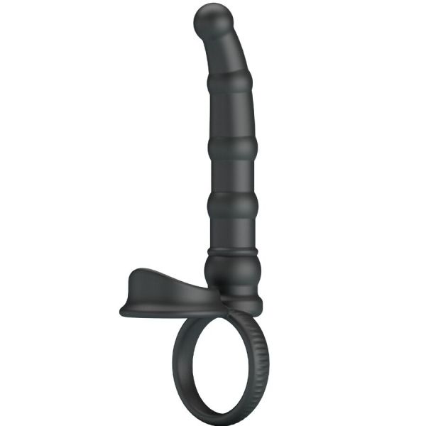 Pretty Love Anel Vibratório para Pênis Tatum com Plug 10 Vibrações Preto