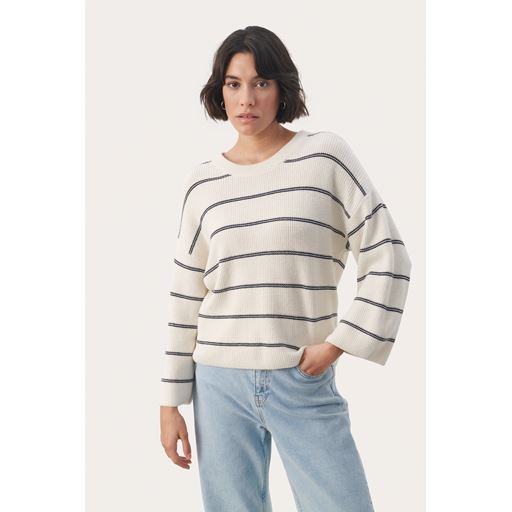 Part Two Elysia Striktrøje, Dark Navy Stripe, S