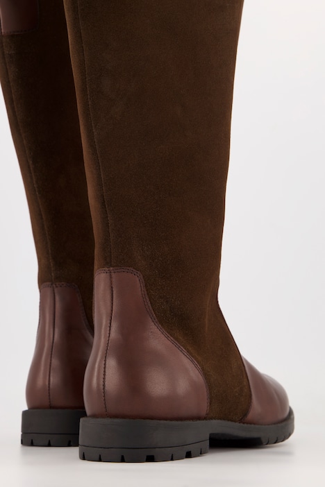 Lederstiefel, Nappa-/Veloursleder, Zipper, Weite H