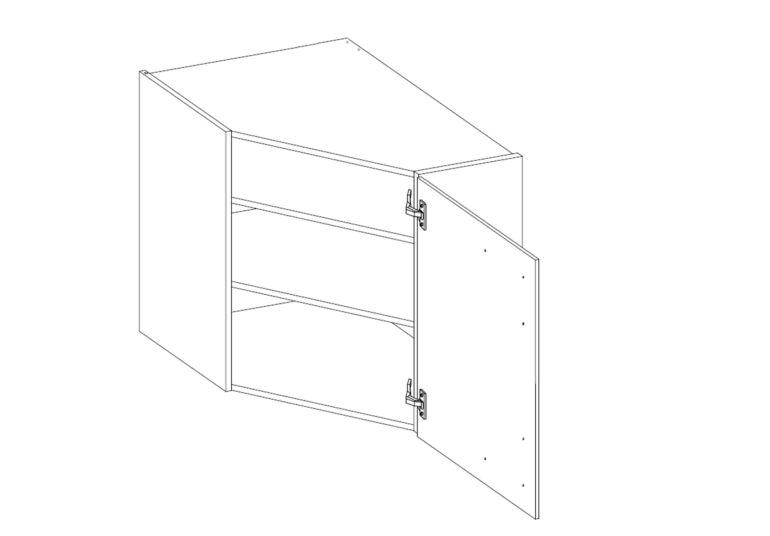 Eckhängeschrank 60x60 cm Stilo Weiss Eiche Artisan Küchenzeile Küchenblock Küche