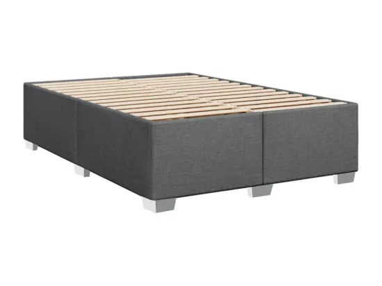 Sommier à lattes de lit avec matelas Gris foncé 160x200cm Tissu