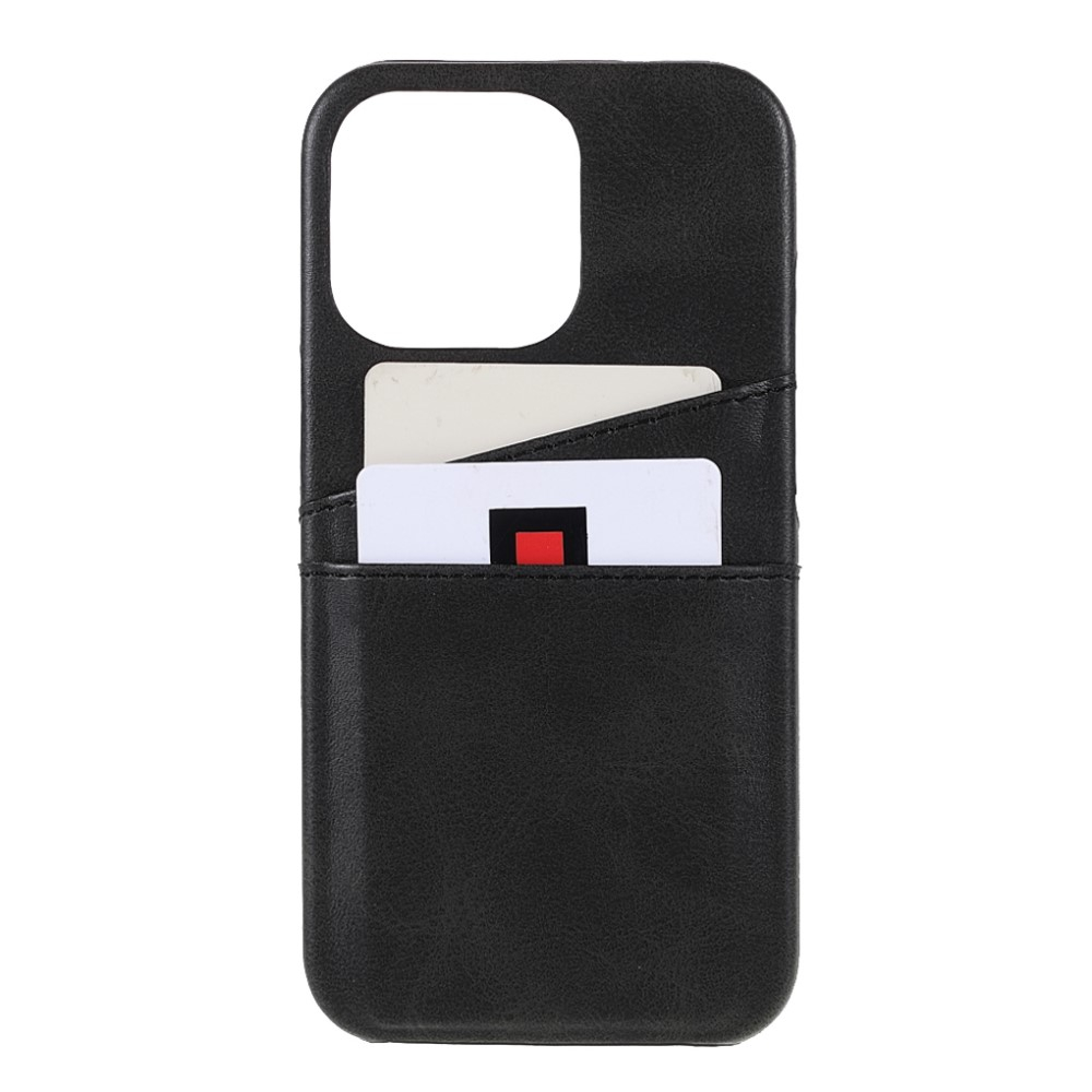 iPhone 13 Pro Leder Hülle Snap Case   Kartenfach - Schwarz