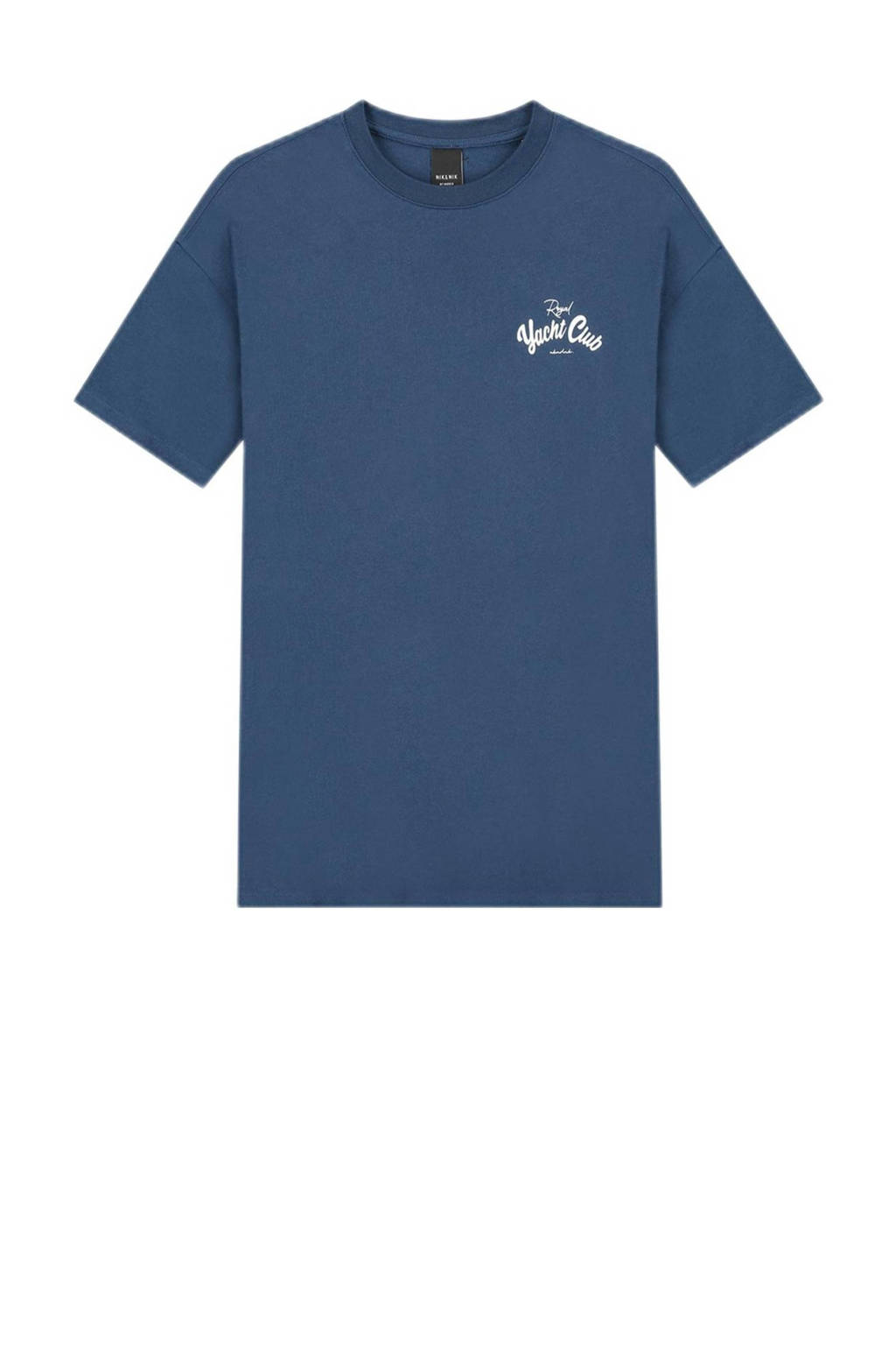 NIK&NIK T-shirt RYC met printopdruk donkerblauw