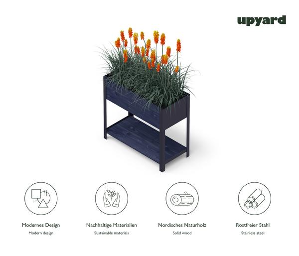 Upyard Holz-Pflanzkasten ModernBox mit Ablage,