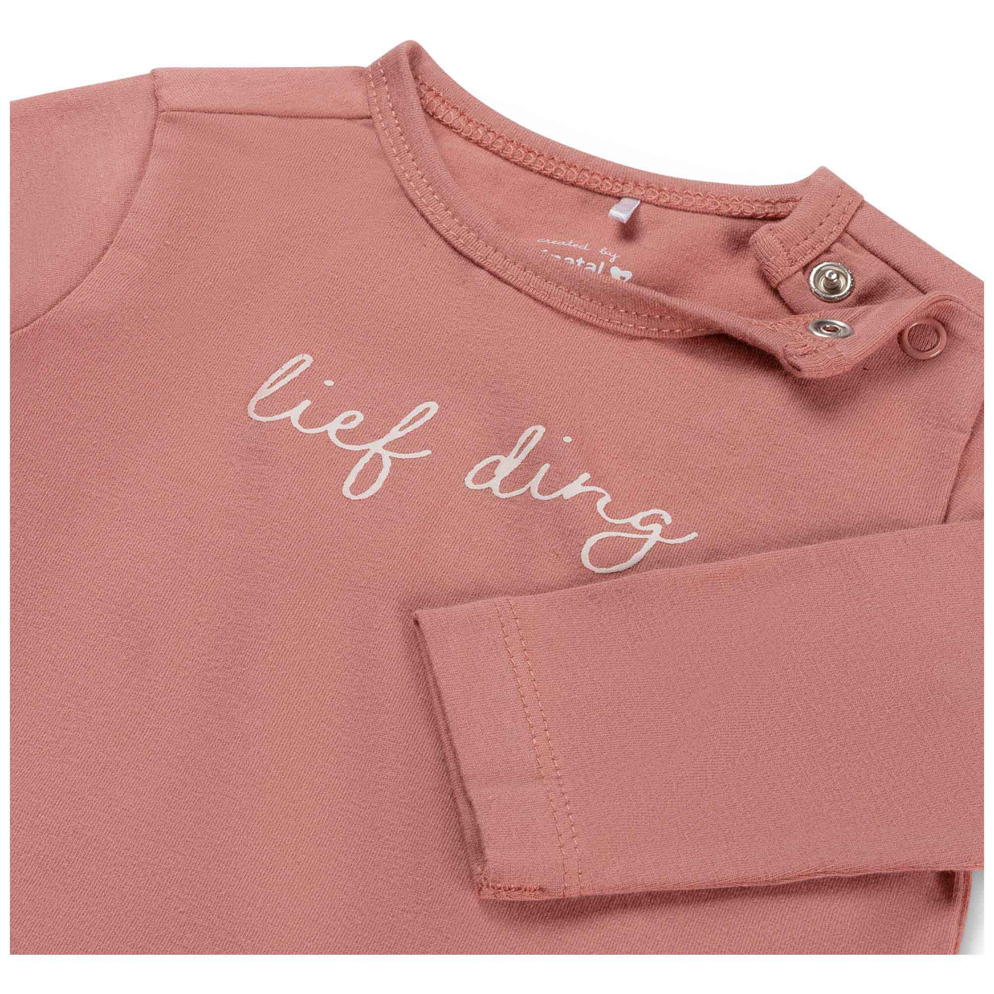 prénatal newborn shirt lange mouwen tekst roze