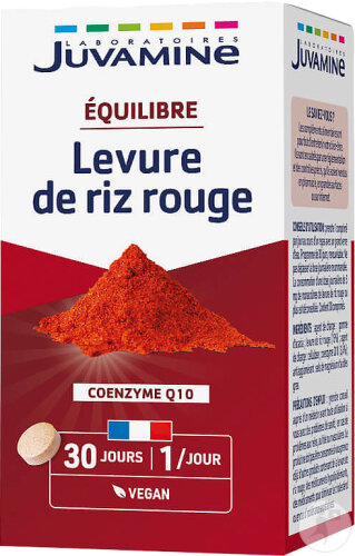 Juvamine Équilibre Levure De Riz Rouge Coenzyme Q10 Comprimés 30