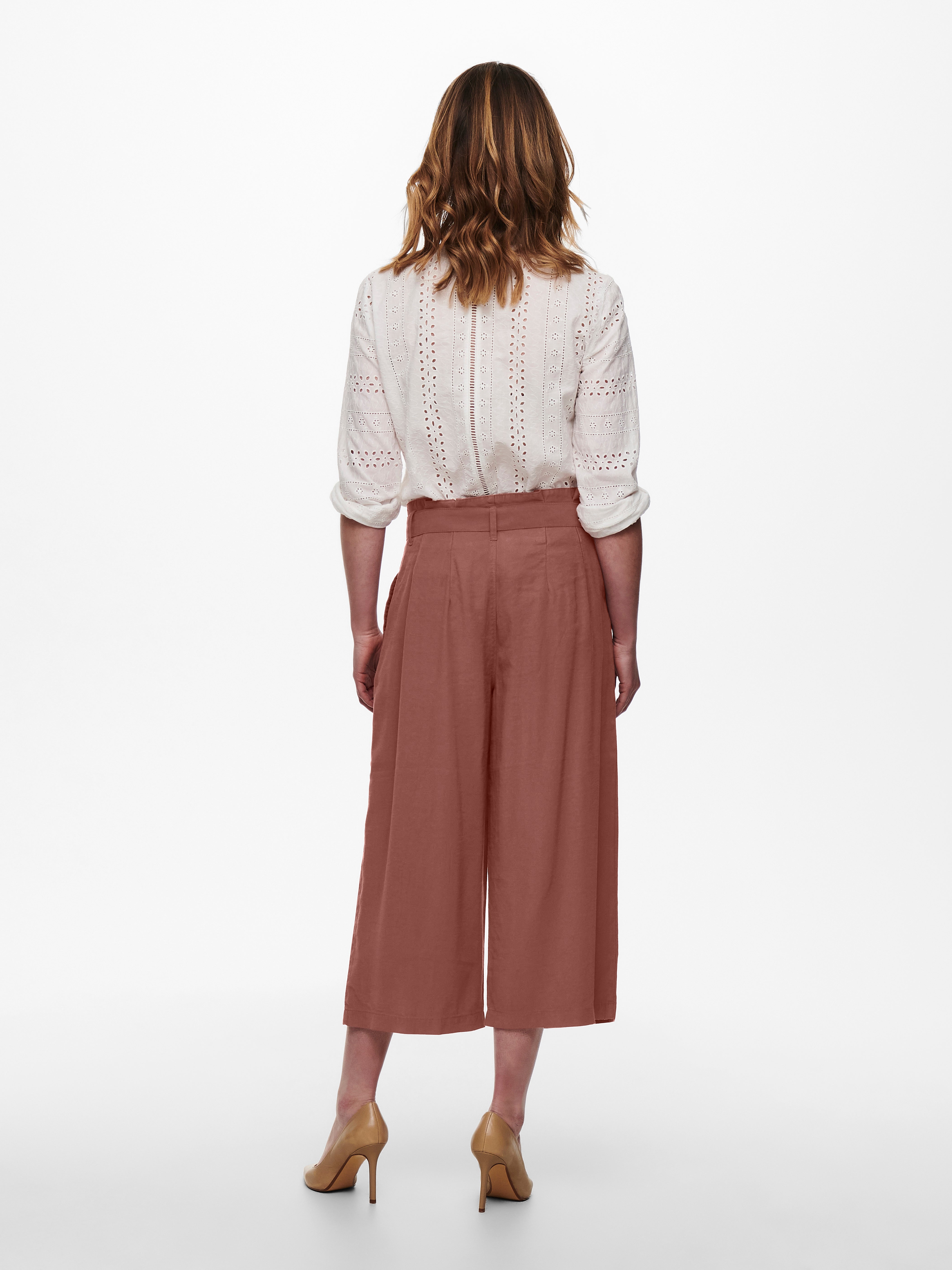 ONLAMINTA-ARIS Hohe Taille Locker geschnitten Paperbag Hose Apple Butter