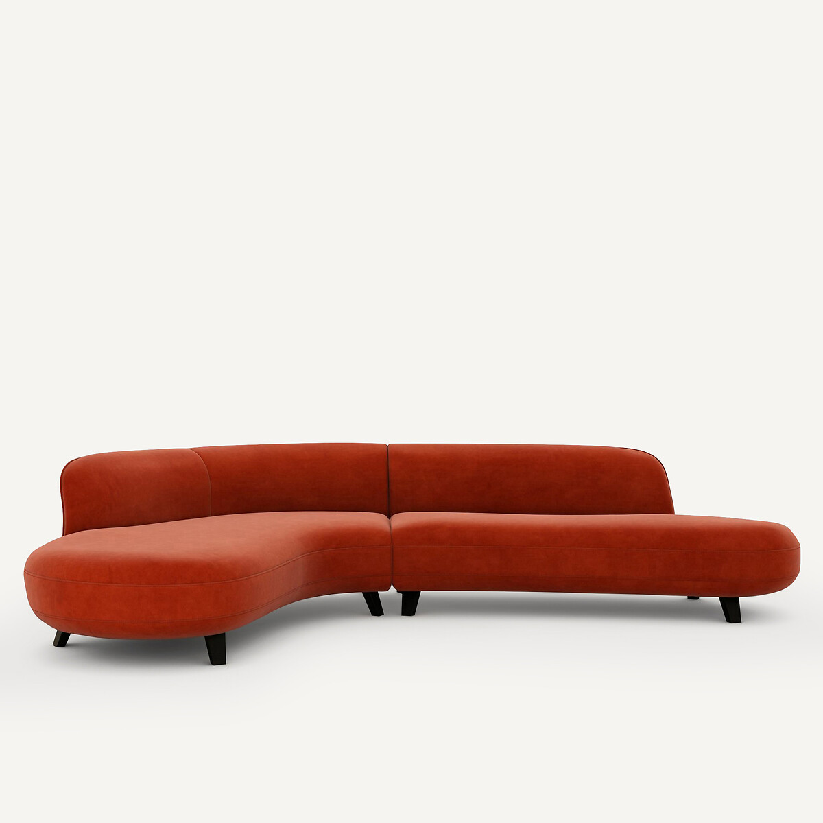 AM.PM<br>Sofá de canto em veludo, design Rosebury E.Gallina