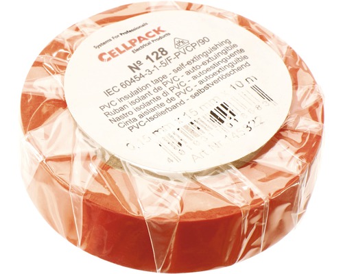 Cellpack PVC isolatietape, 15mm breed, 10m lang, oranje