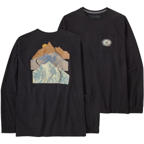 T-shirt PATAGONIA M'S L/S SNOWSTITCHER POCKET RESPONSIBILI-TEE INK BLACK