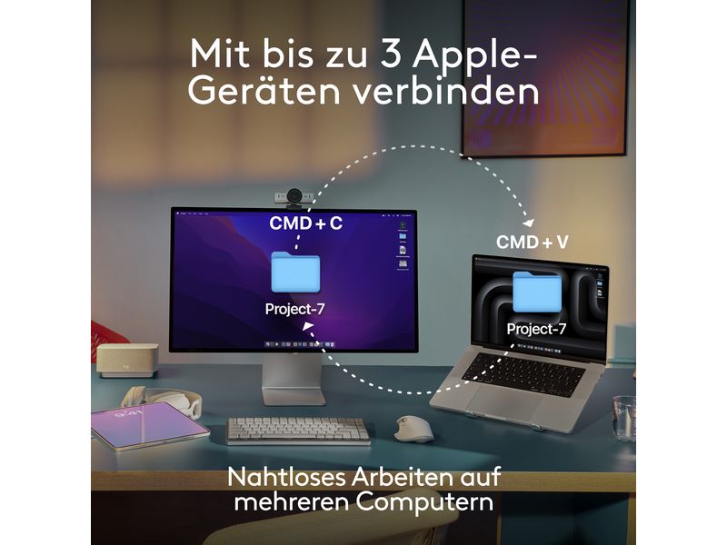 Logitech Mobile Maus MX Anywhere 3s for Mac Space grey Kompakte kabellose Performance-Maus mit 8K DPI-Sensor – Entwickelt für Mac