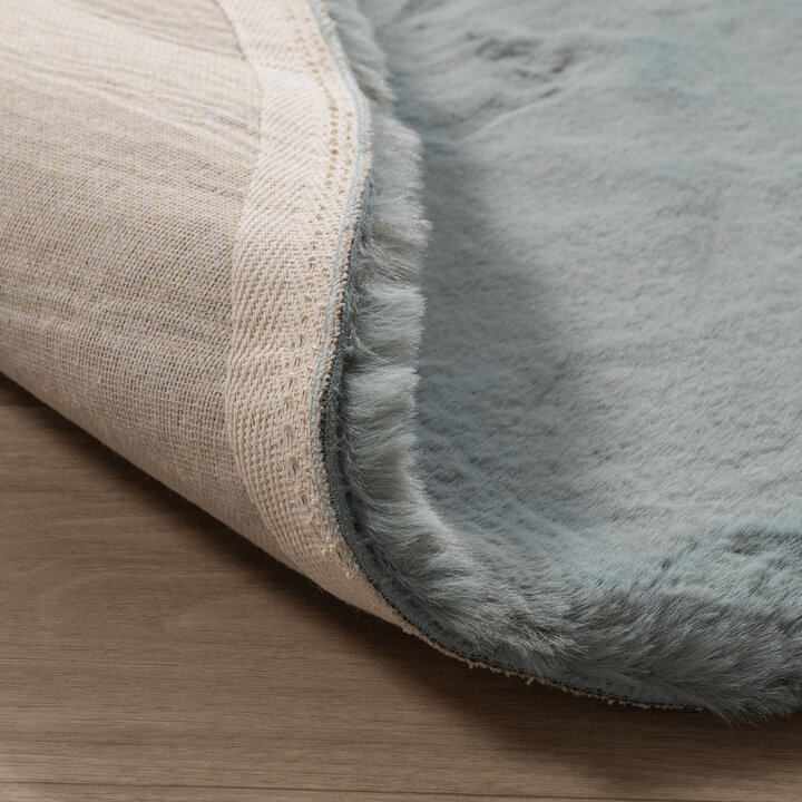 Rond Hoogpolig vloerkleed - Comfy Supreme Blauw/Groen