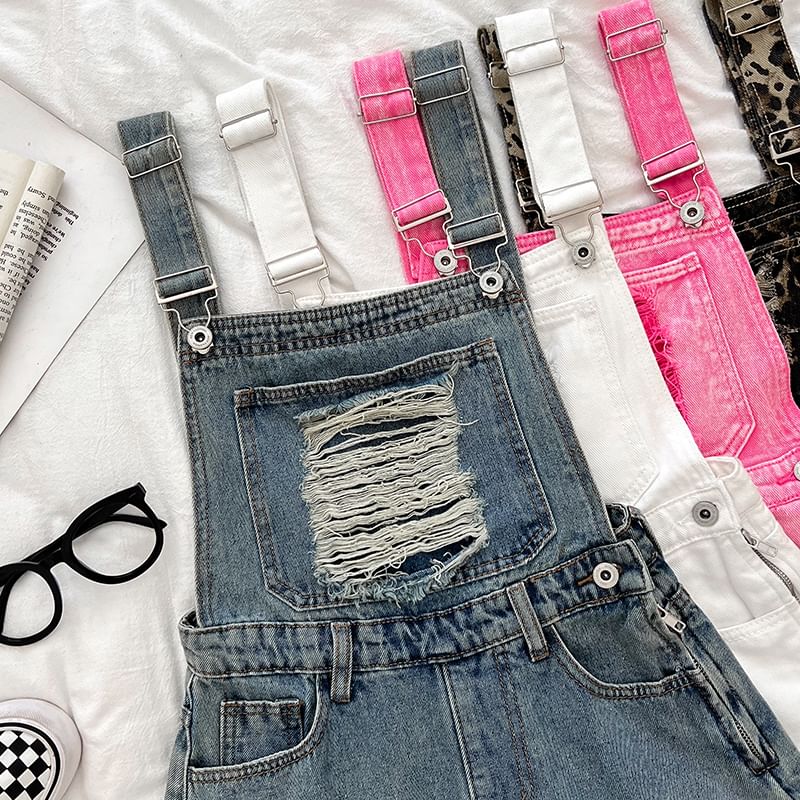 Babique - Versleten denim jumper shorts
