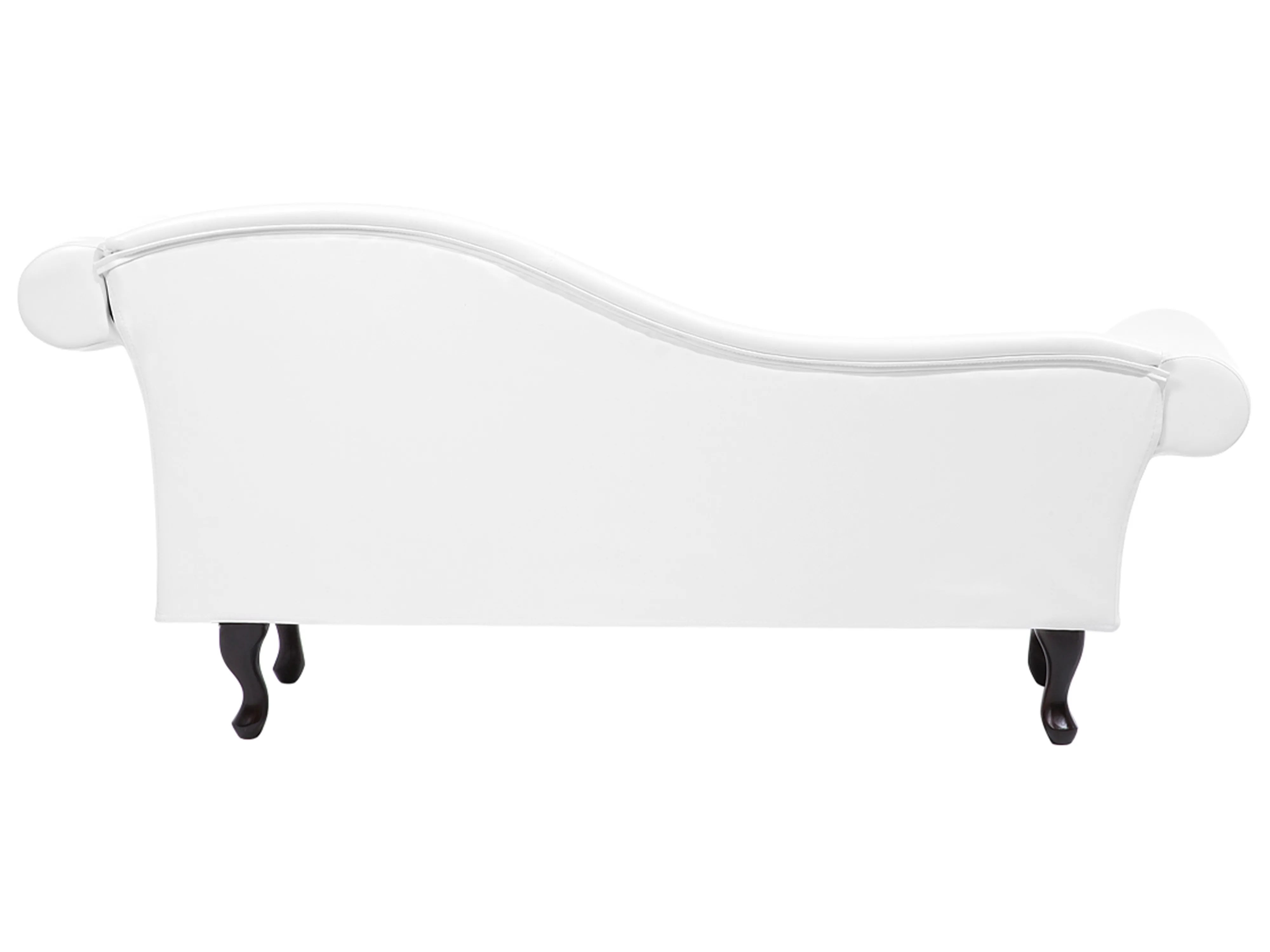 Rechtszijdige chaise longue LATTES Kunstleer Wit