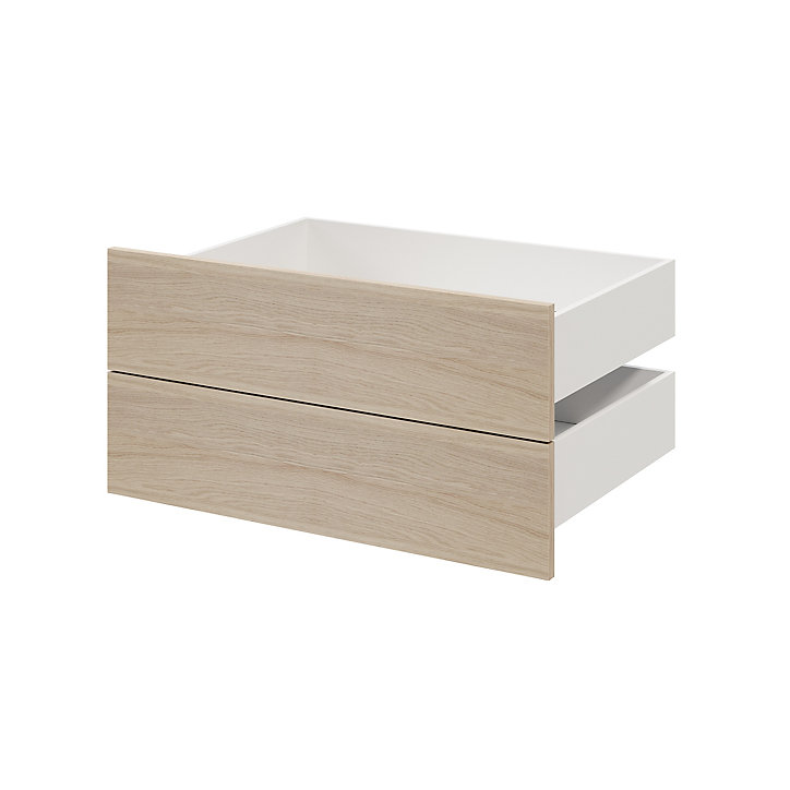 Lot de 2 tiroirs effet chêne GoodHome Atomia H. 18,5 x L. 74,4 x P 50 cm