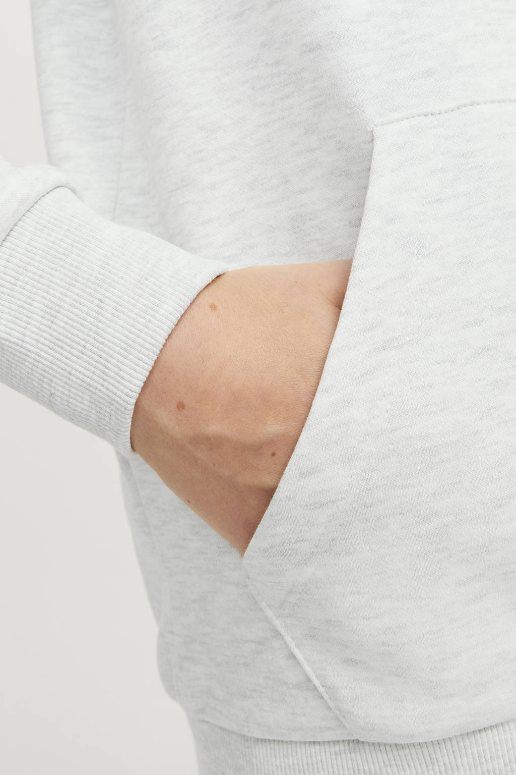 JACK & JONES hoodie JJECALEB VARSITY met logo wit melange