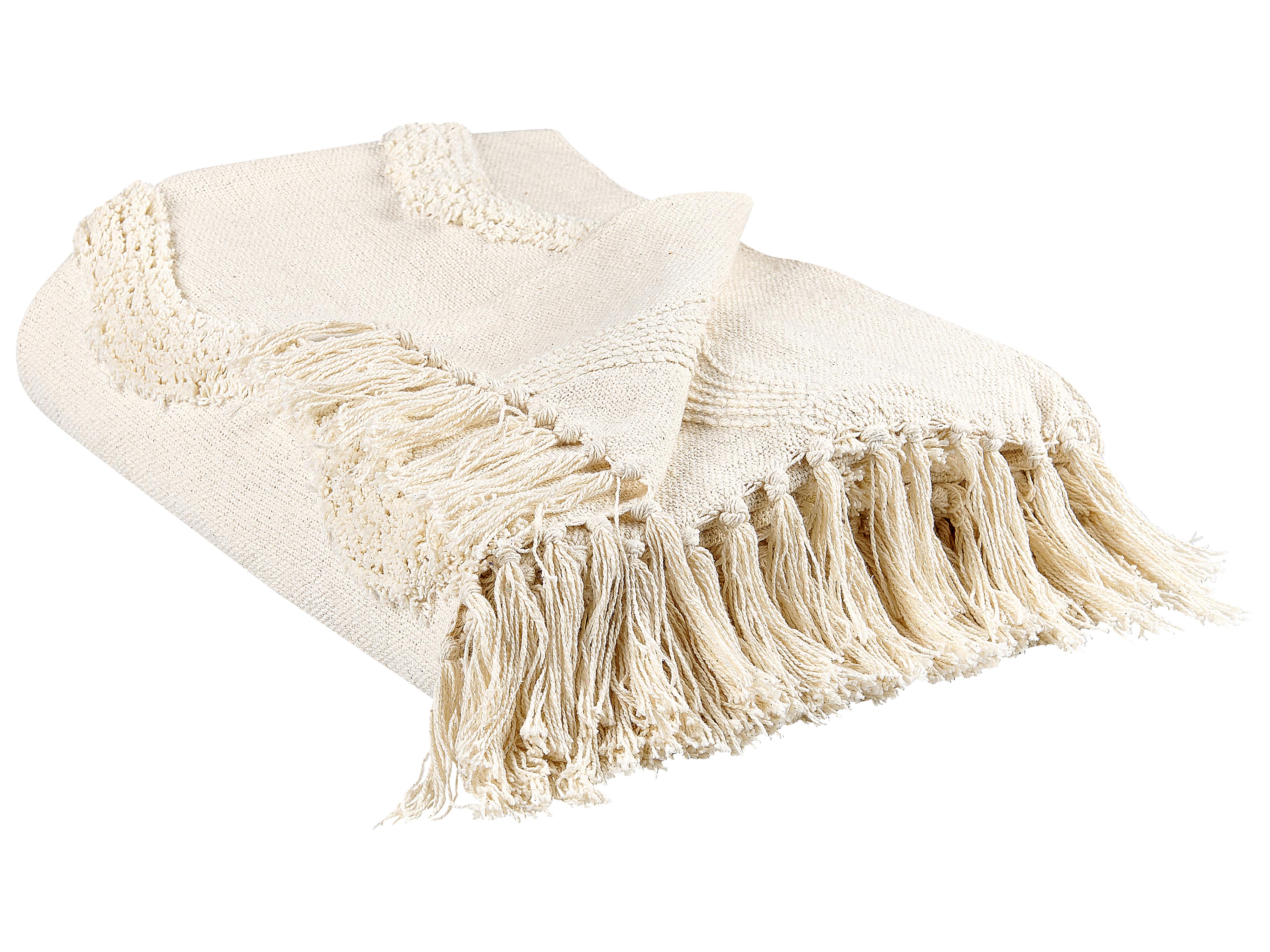 Plaid KHARI Katoen 125 x 150 cm Lichtbeige