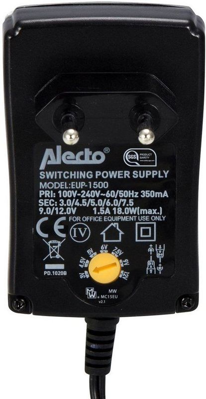 Alecto - EUP-1500 - Adapter - Universeel - Met USB Plug