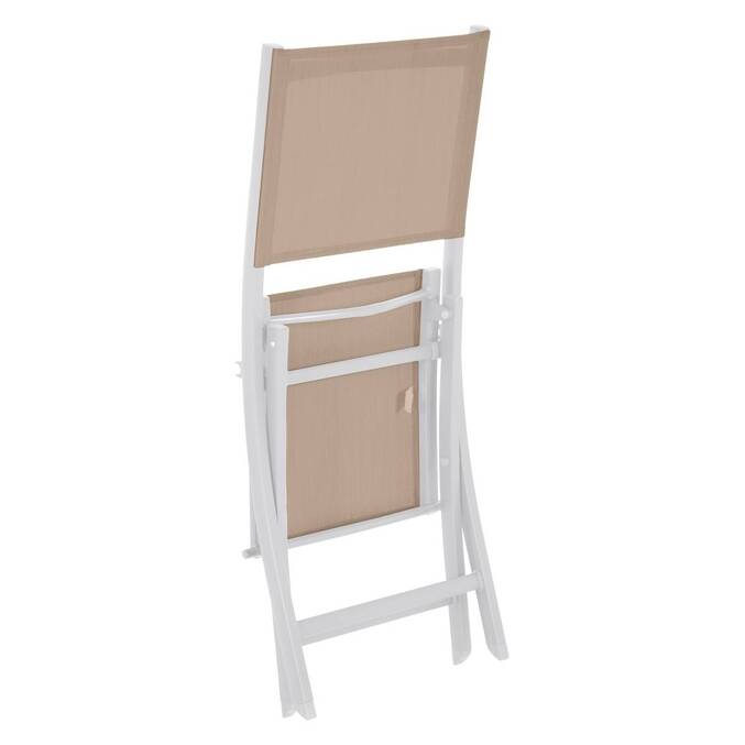 Lot de 4 chaises de jardin pliantes ESSENTIA Lin & Blanc