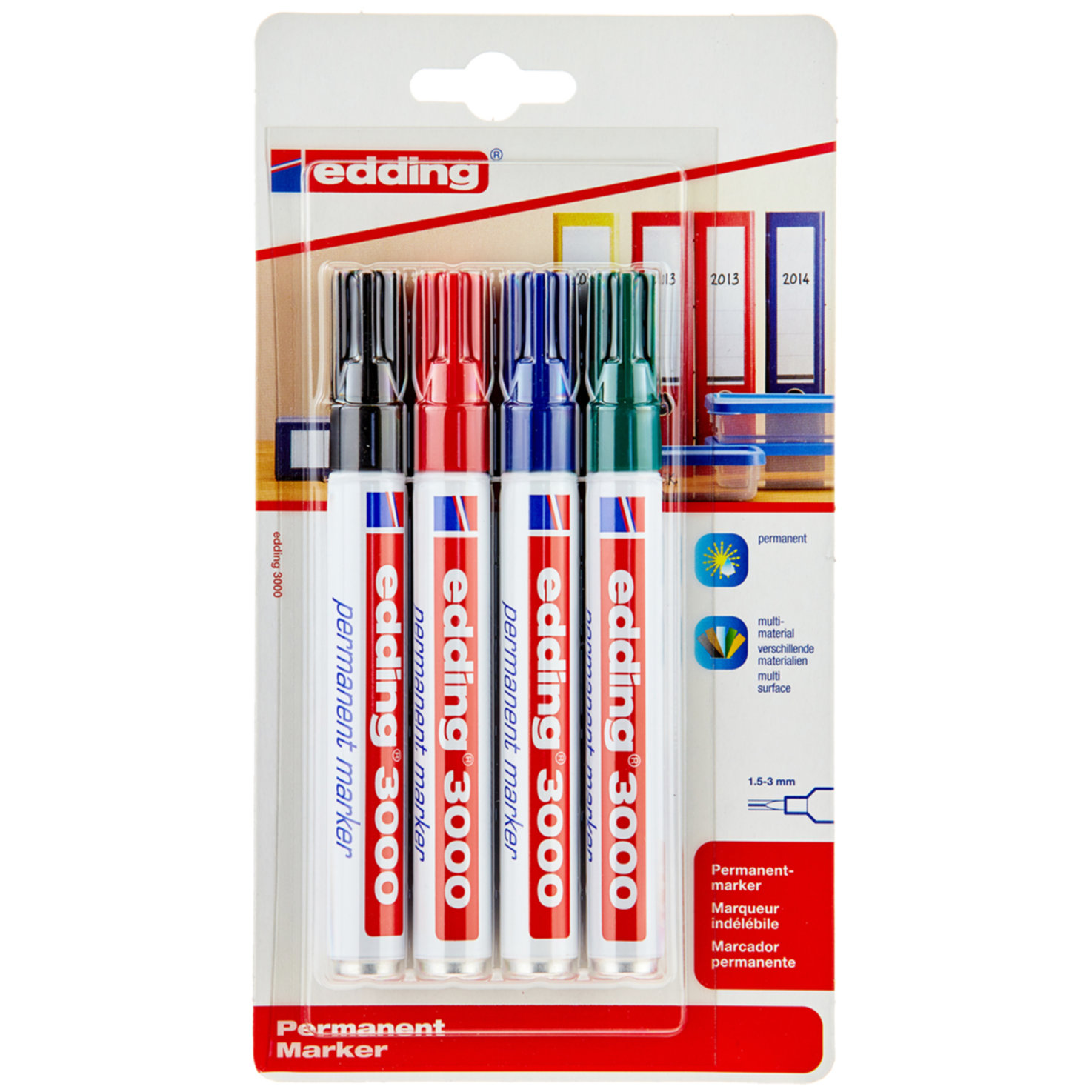 Edding Permanentmarker assortiert 4 Stück