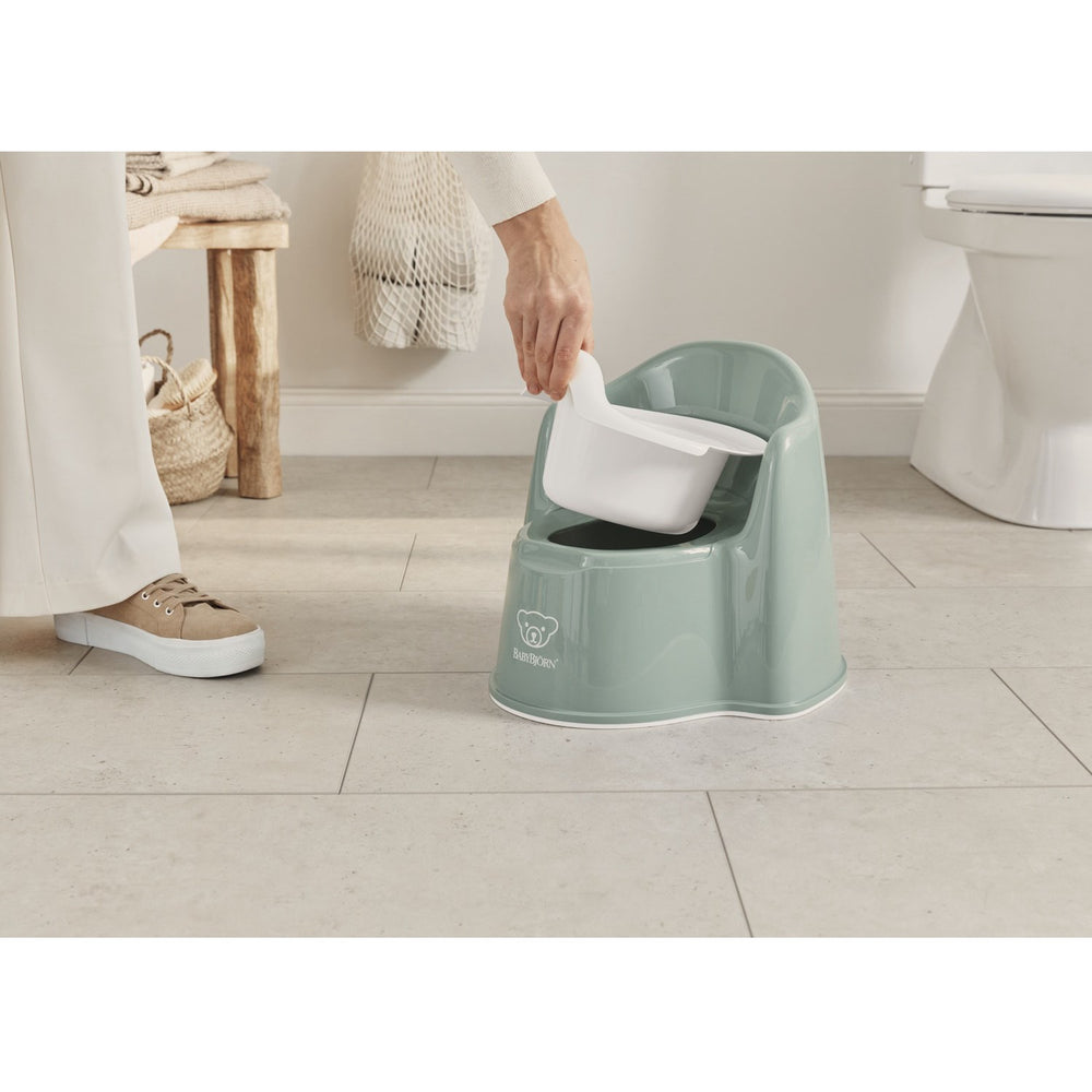 Køb BabyBjörn Grey Green/White Pottestol