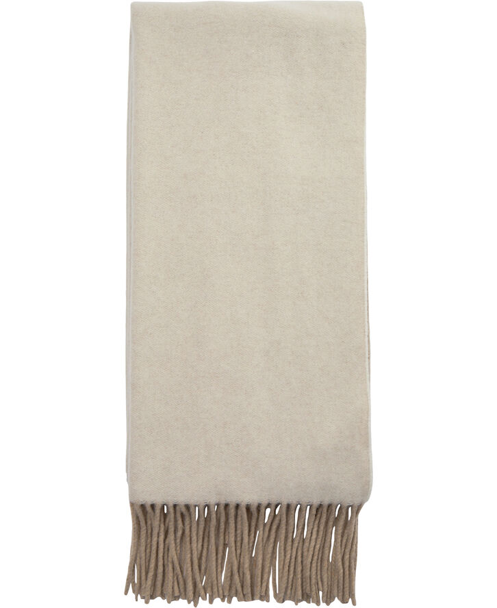 Ganni Fringed Wool Scarf Egret