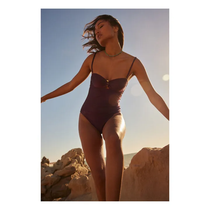 Alma Deia Maillot de bain 1 pièce Bandeau | Aubergine