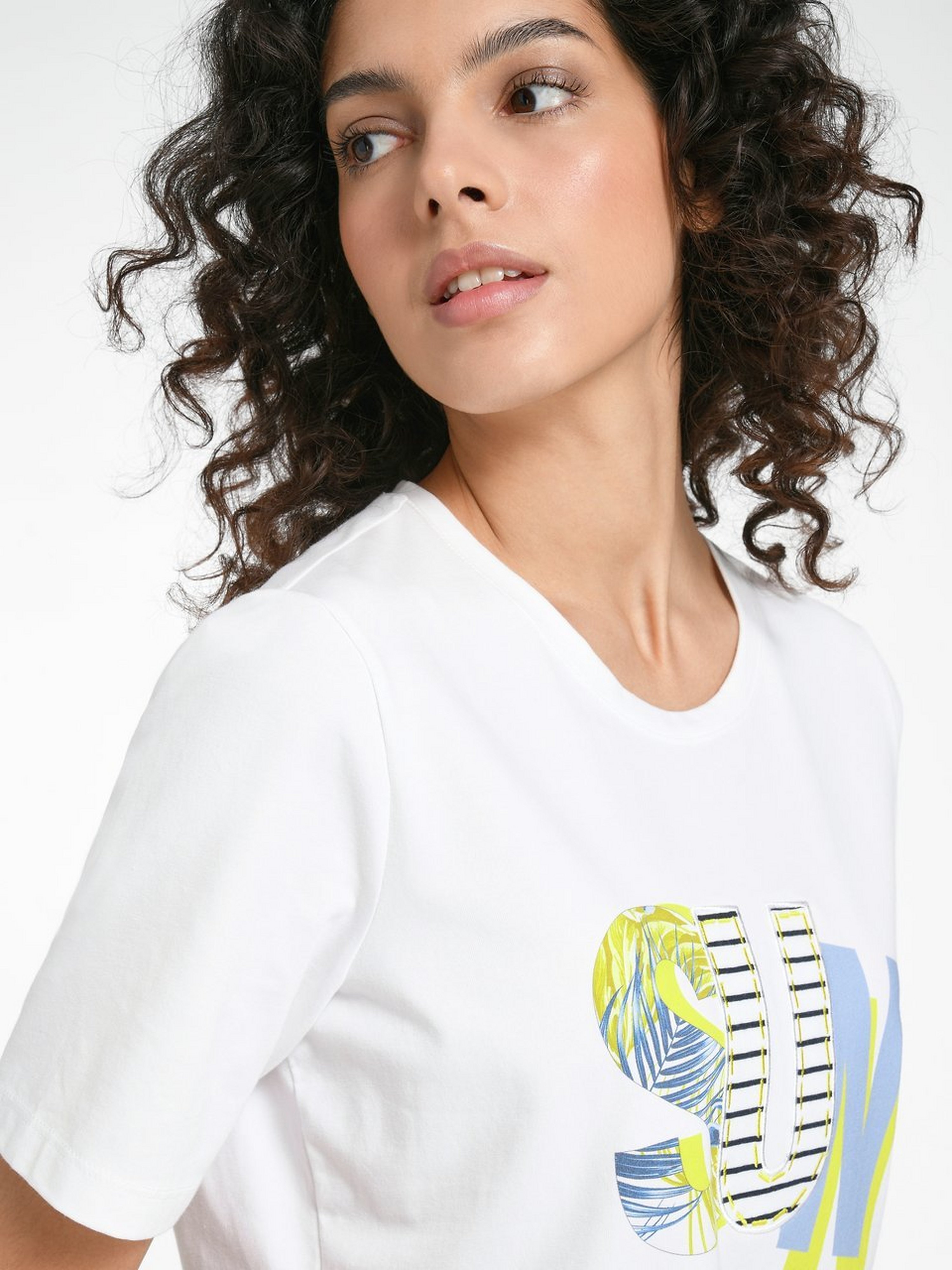 Rundhals-Shirt mit 1/2-Arm