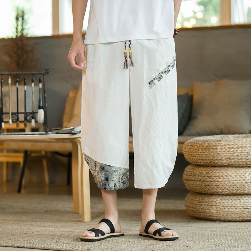 Aozora - Capri-broek met printpaneel