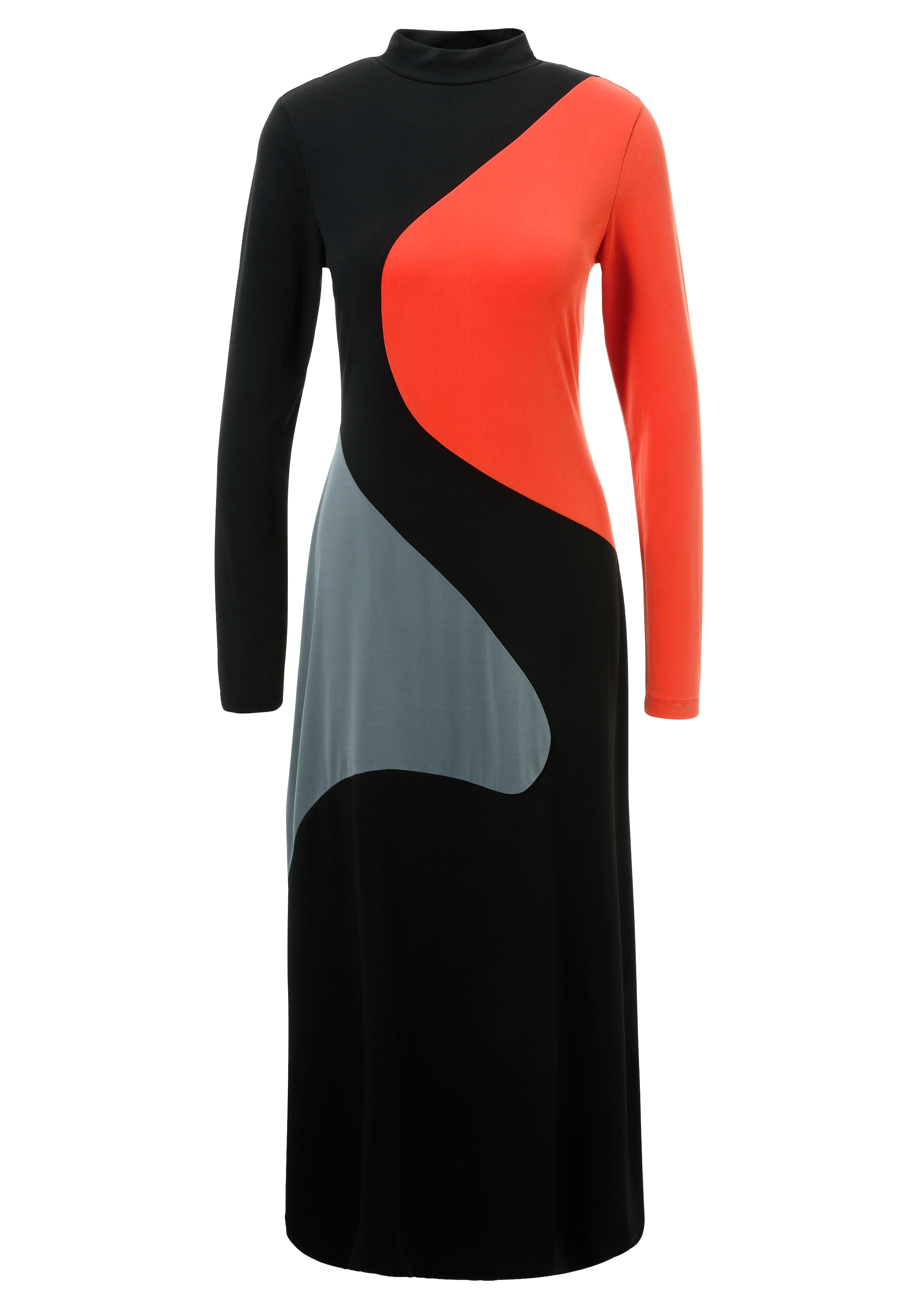 Aniston SELECTED Maxikleid mit asymmetrisch verlaufenden Farbeinsätze - NEUE KOLLEKTION