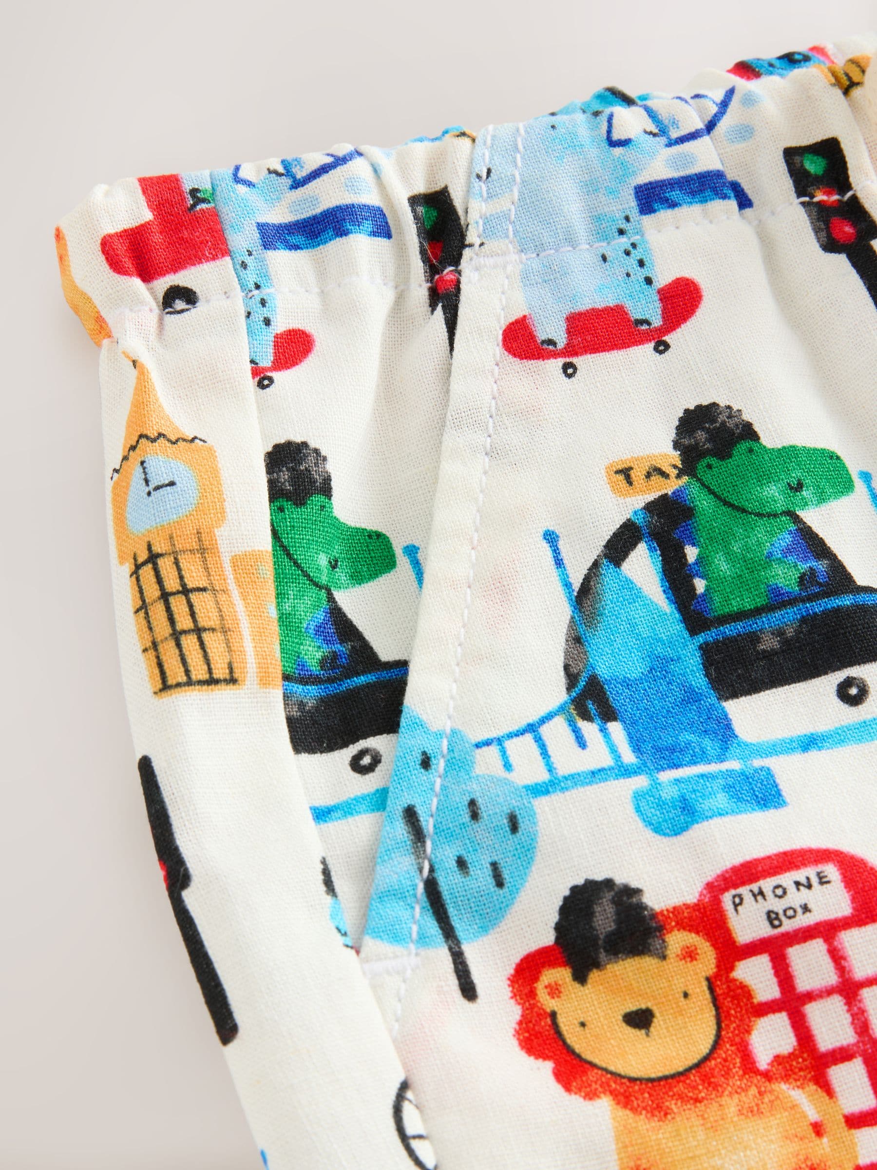 London print - Short met elastische taille van linnenmix (3 mnd-7 jr)
