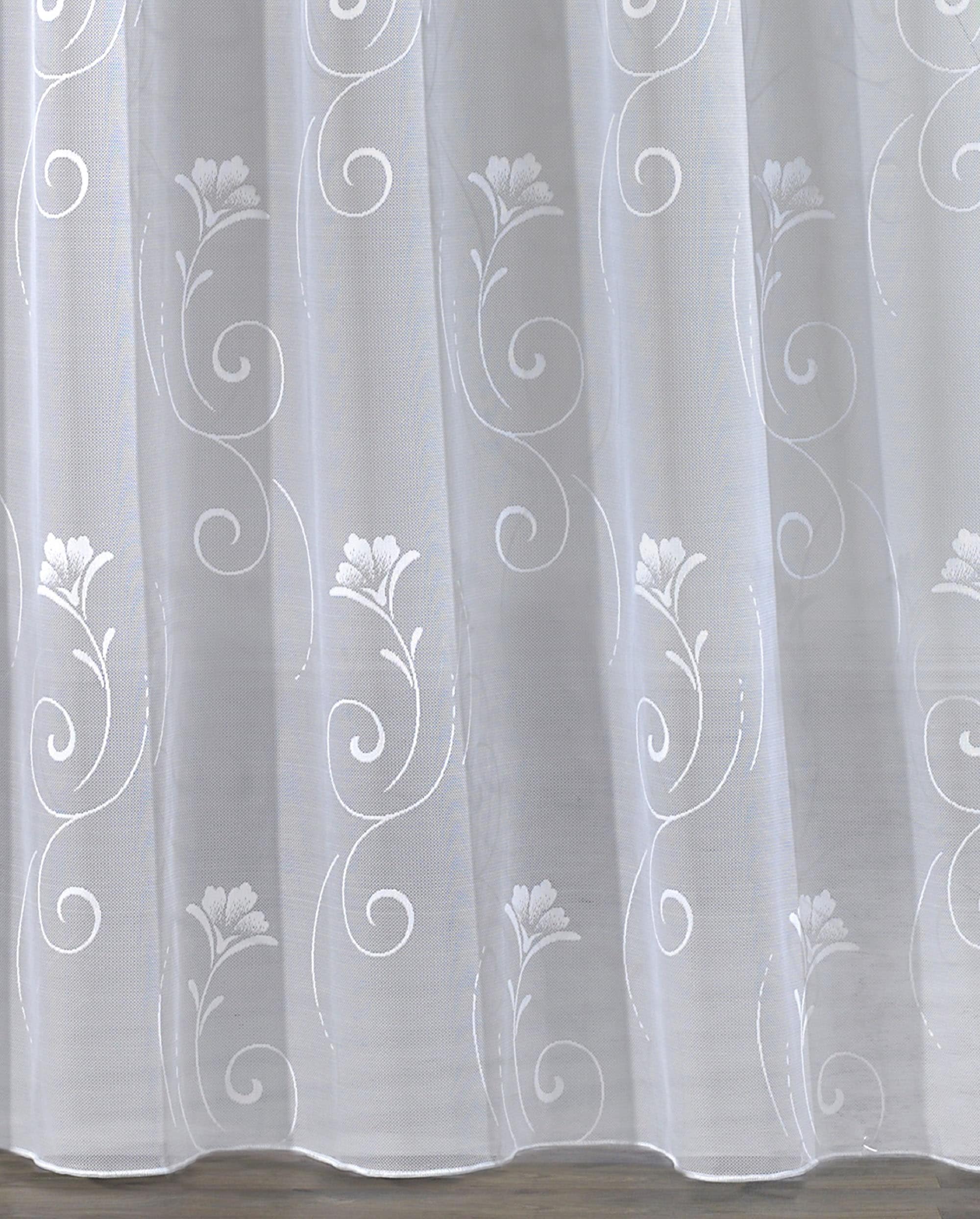 Weckbrodt Gardine »Lilly« Smokband 1 Stk. tlg. Jacquard, strukturiert, Allover, Motiv, floral, Beschwerungsband