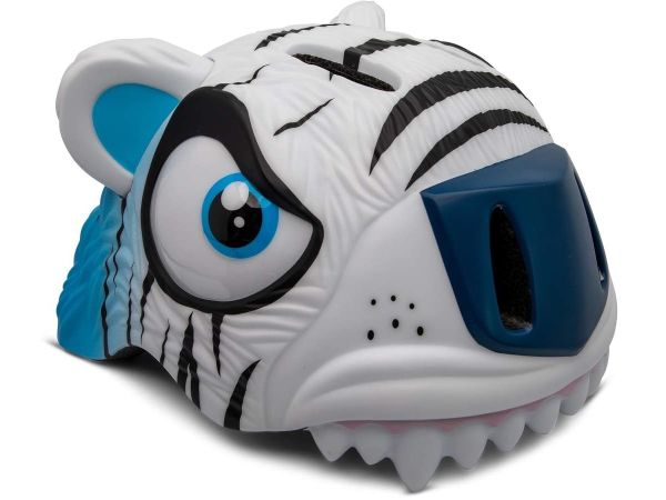 Crazy Safety Børnecykelhjelm, White Tiger