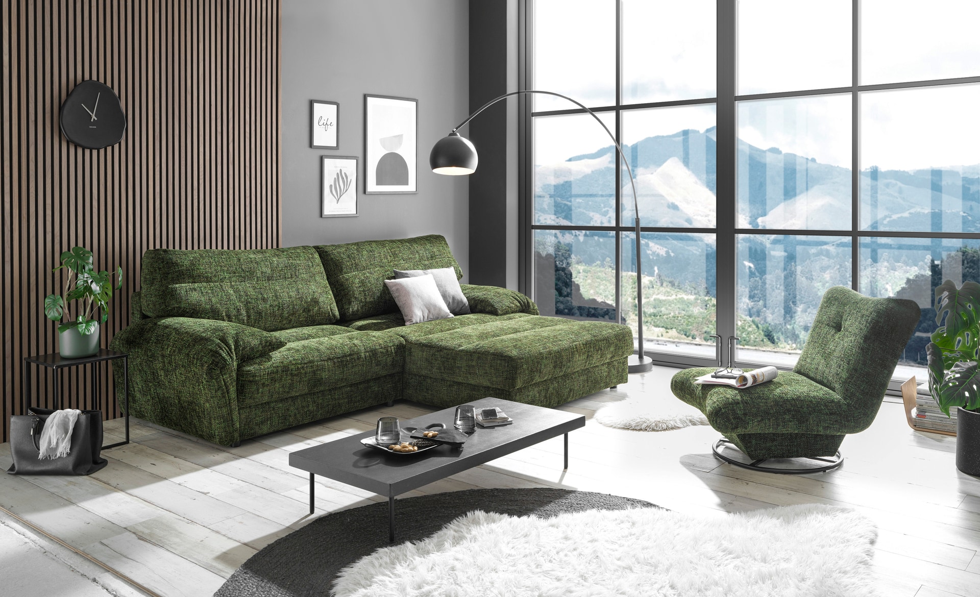 Ecksofa LANA moosgrün