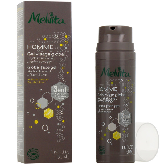 Melvita Homme gel visage hydratant énergisant - Tous types de peau