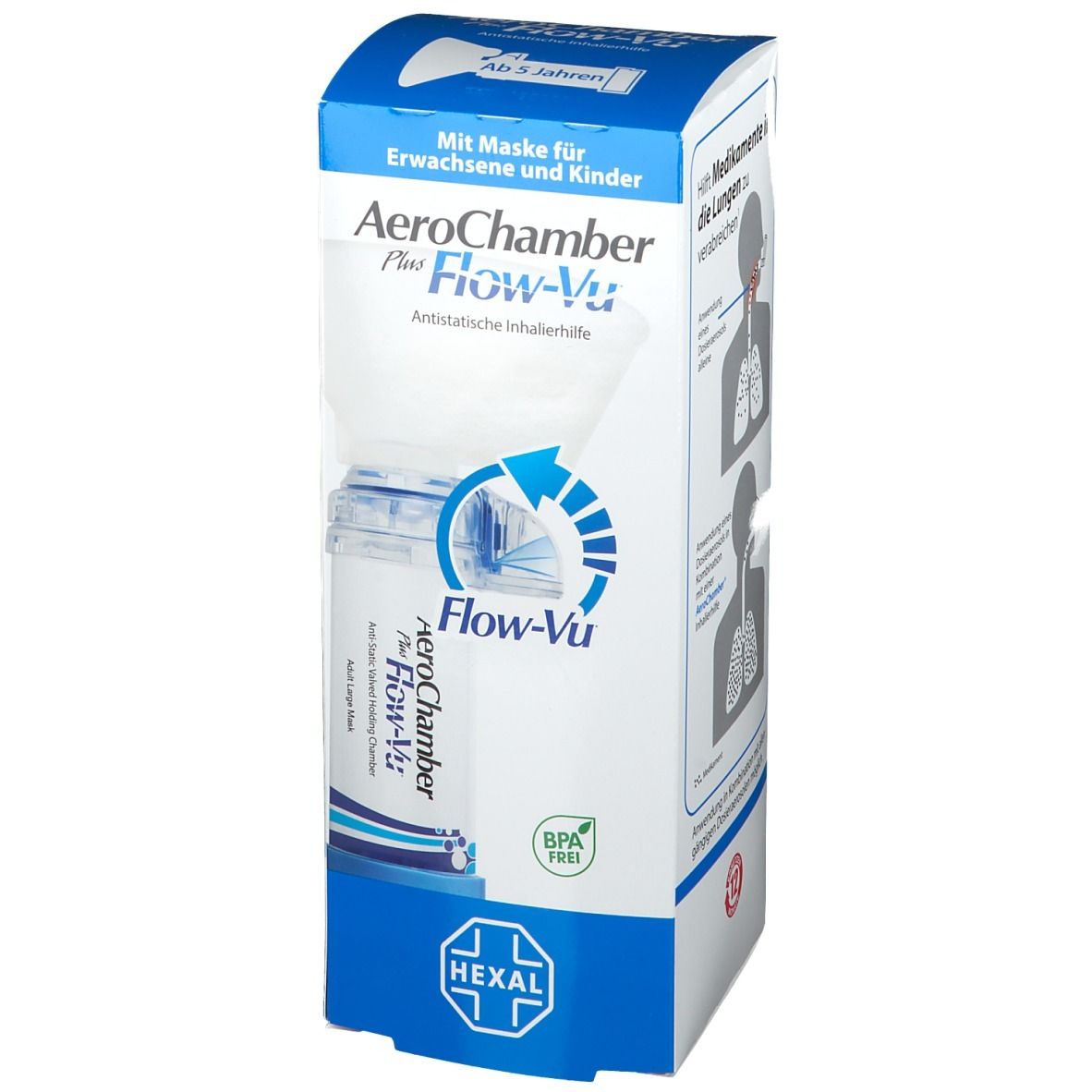AeroChamber mit Maske für Erwachsene und Kinder (ab 5 J.)