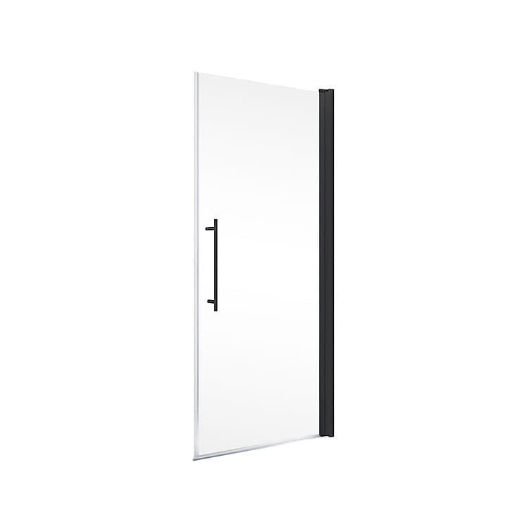 Porte de douche pivotante en niche Schulte NewStyle profilé noir l.100 x H.192 cm