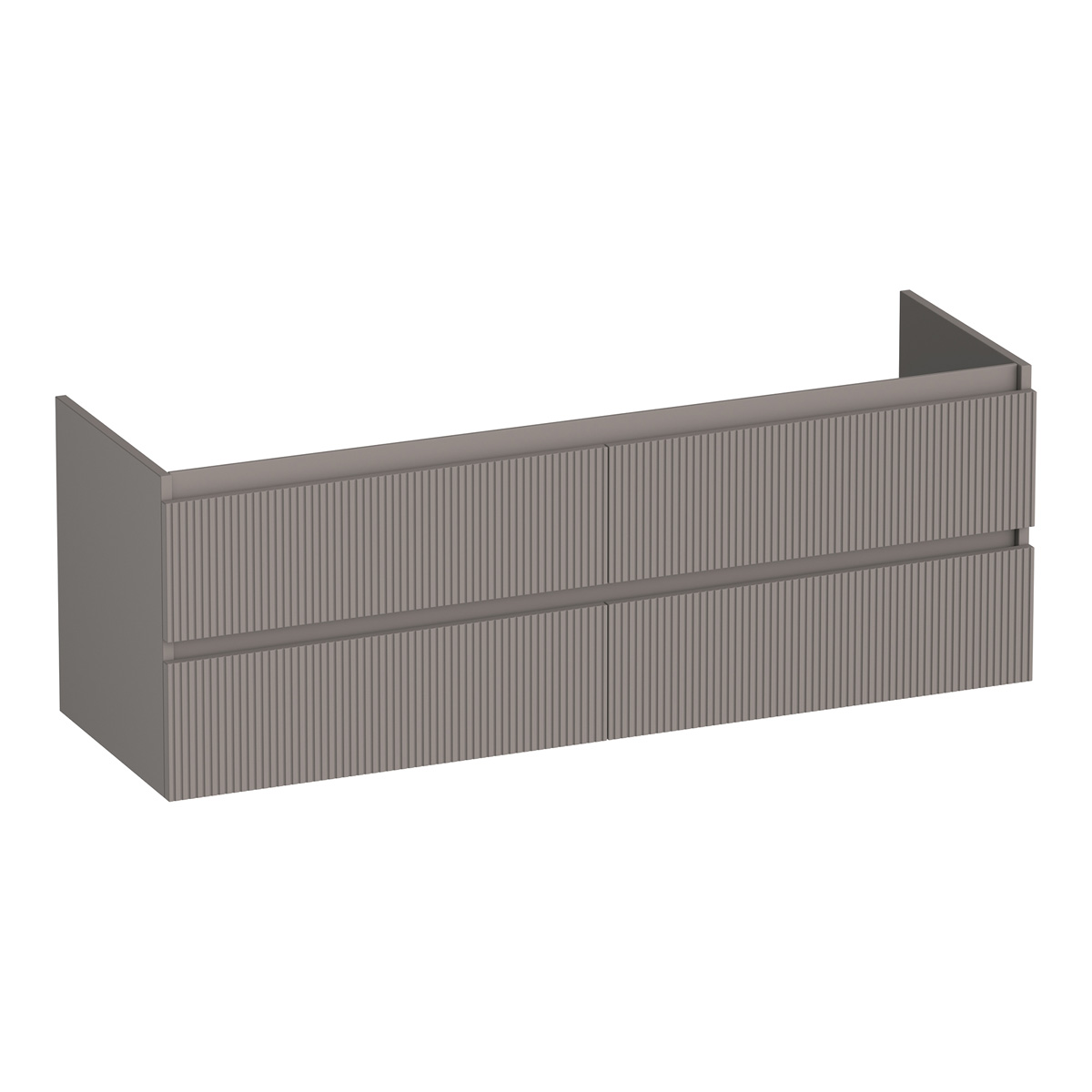 Brauer Joy Wavy onderkast ribbelfront 140cm met 4 softclose lades taupe mat
