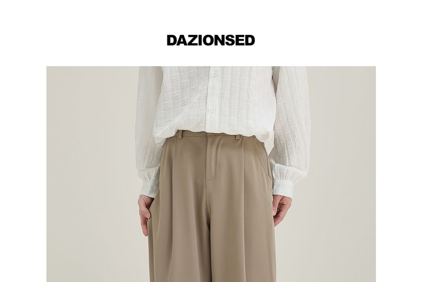DAZO Studios - Mid Rise Plain Wide Leg Dress Pants