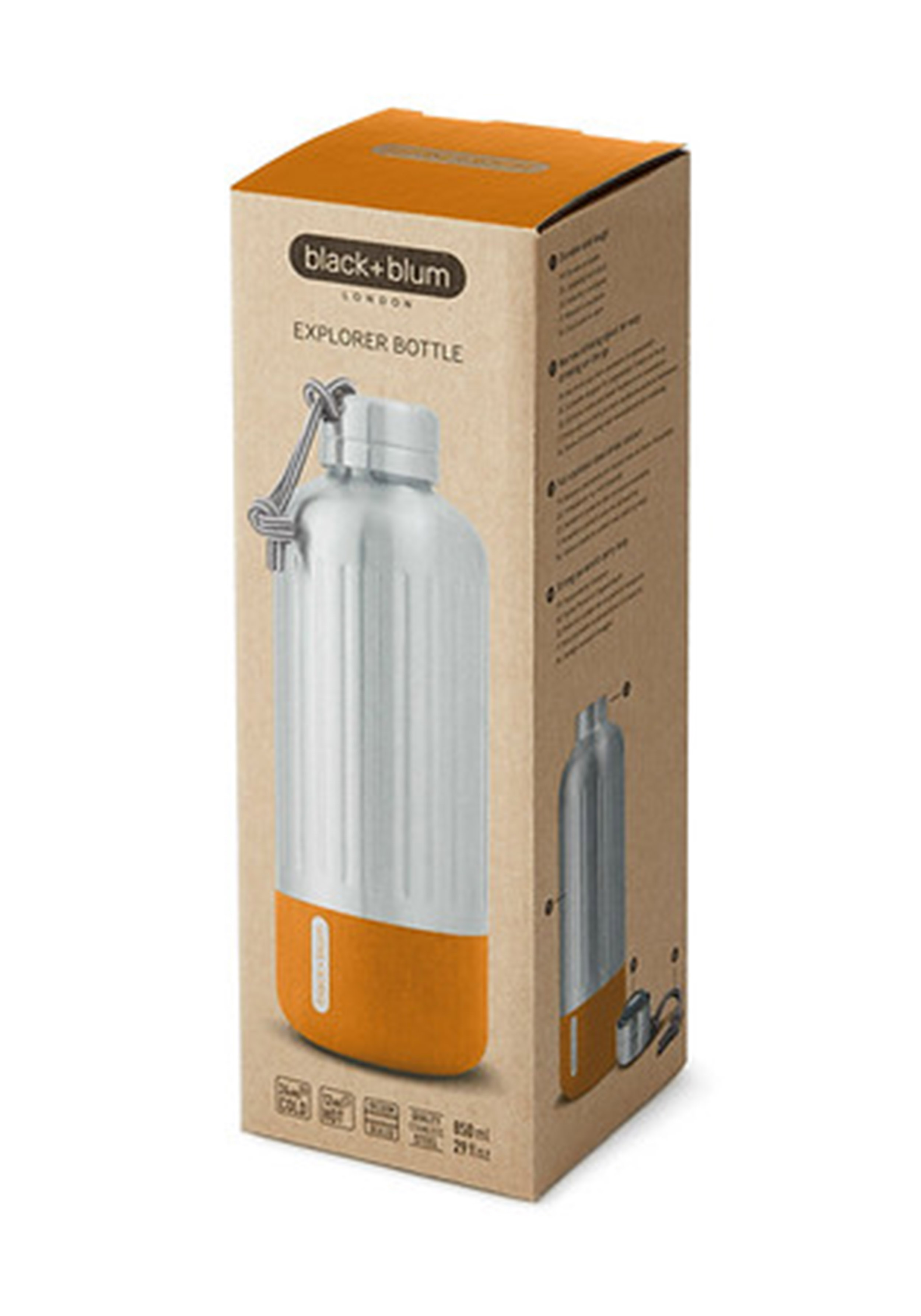Black   Blum Explorer Bottle Isolierte Wasserflasche 850ml Orange