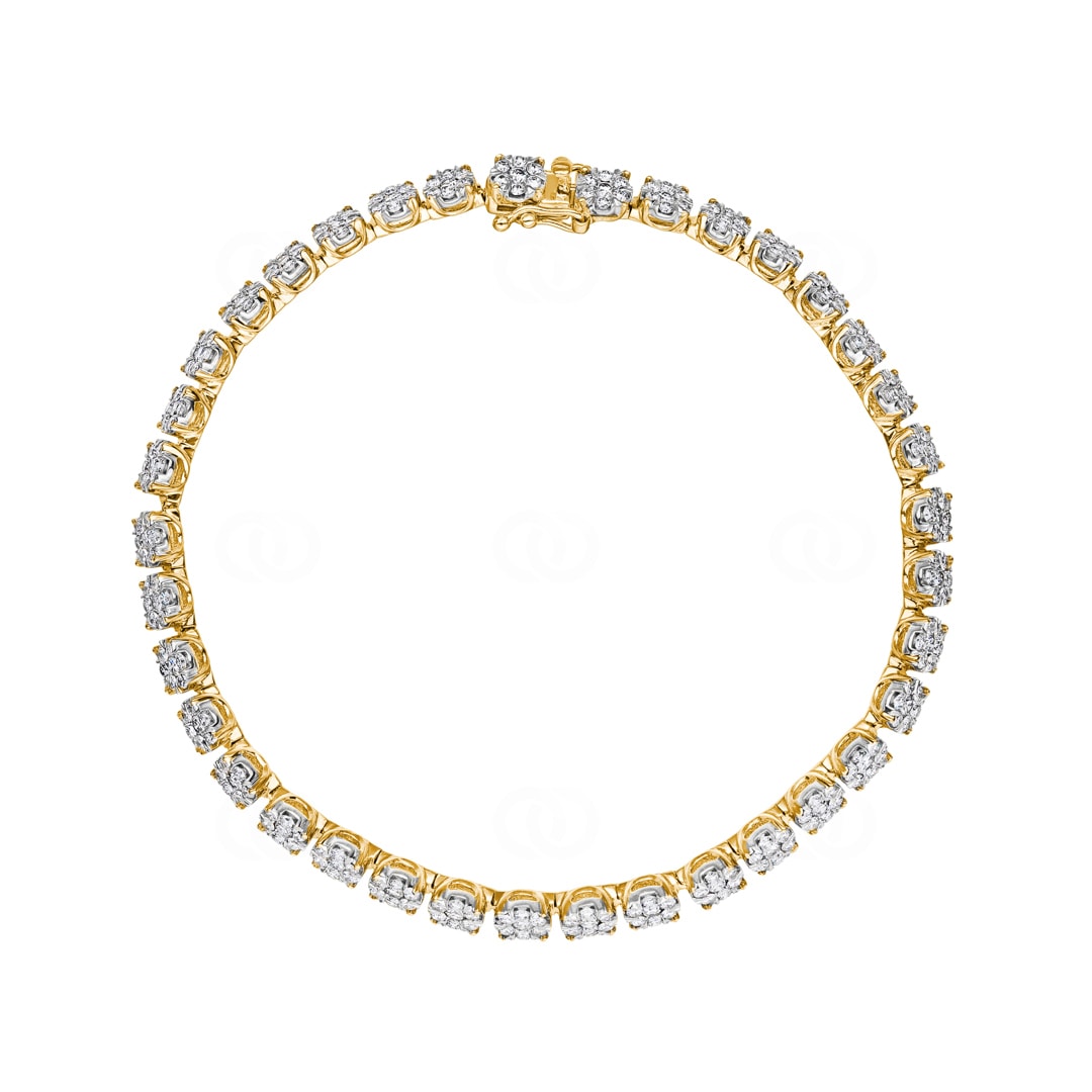 3.03 Karat Diamanten Tennisarmband 750/18 K Gelbgold
