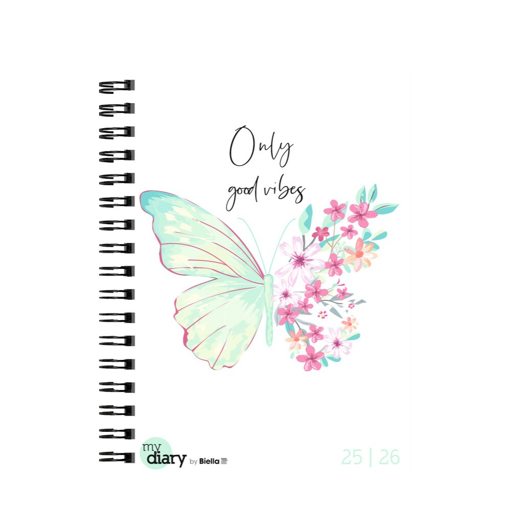 (1W/2S) 12x16.5cm mydiary Wire-O Schüleragenda Zeitplanungssystem Wochenkalender 2025-2026 (806517890026U) - Style