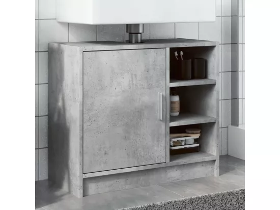 Armoire d'évier gris béton 63x29x55 cm bois d'ingénierie