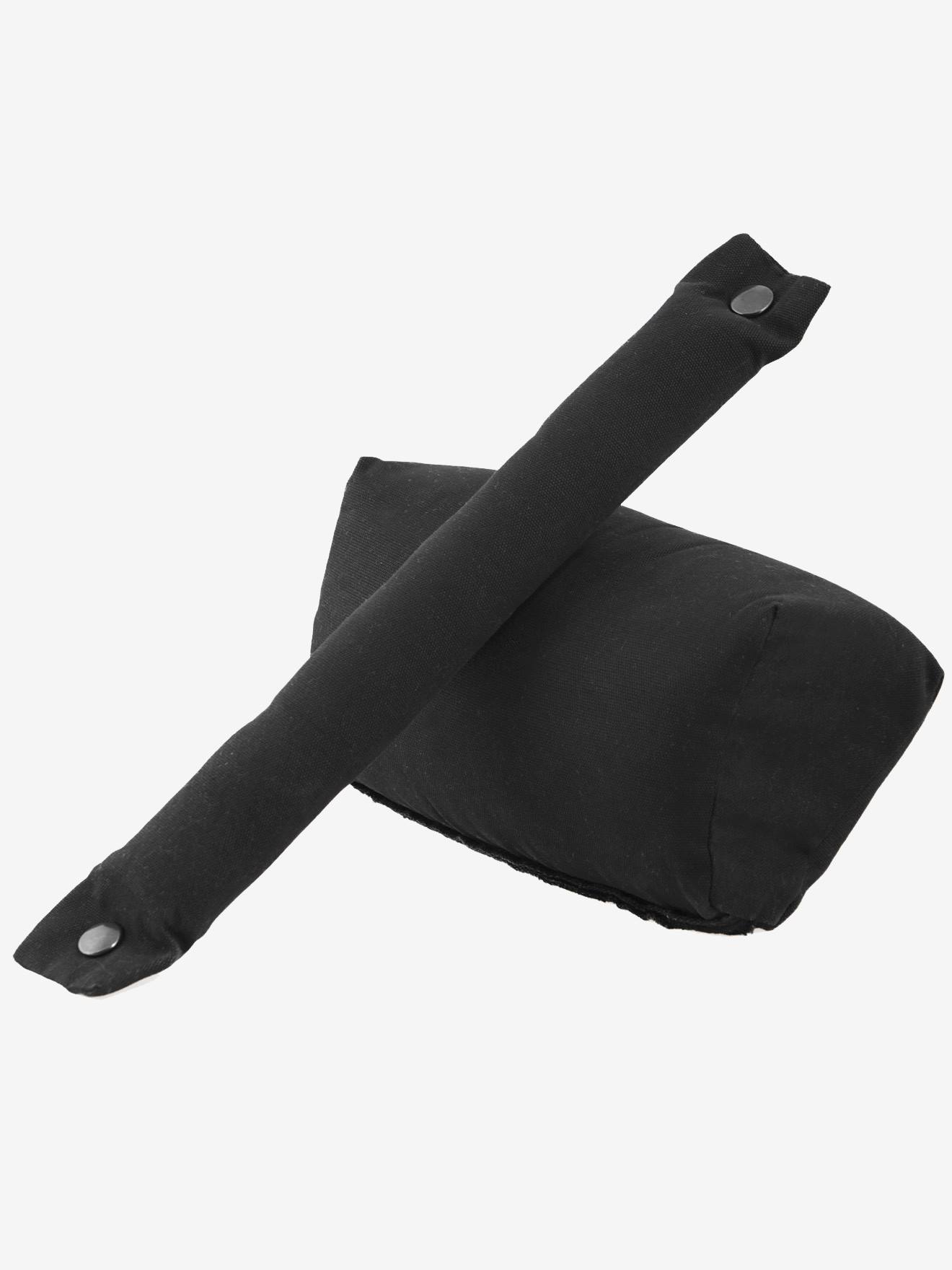 Conjunto de canguru para bebê + assento elevatório + apoio de cabeça PhysioCarrier LOVE RADIUS da JE PORTE MON BEBE, preto escuro liso