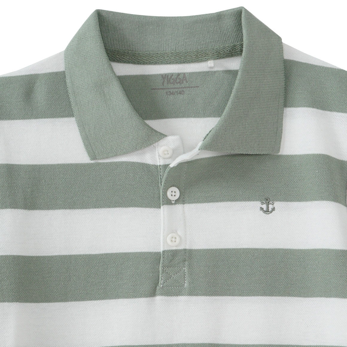 Yigga Jungen Poloshirt mit Streifen oliv / weiss